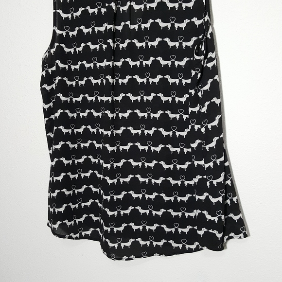 Modcloth | weiner dog sheer sleeveless top 2X plus - Picture 7 of 13